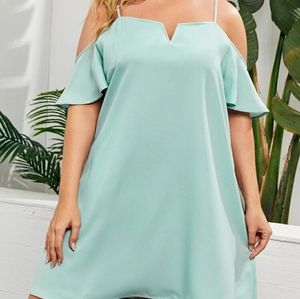 Spaghetti strap notched neck dress